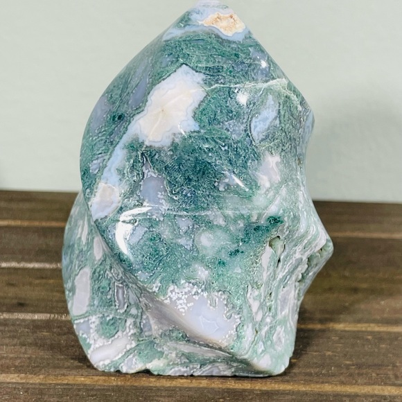 Moss Agate Crystal Flame - Picture 2 of 4